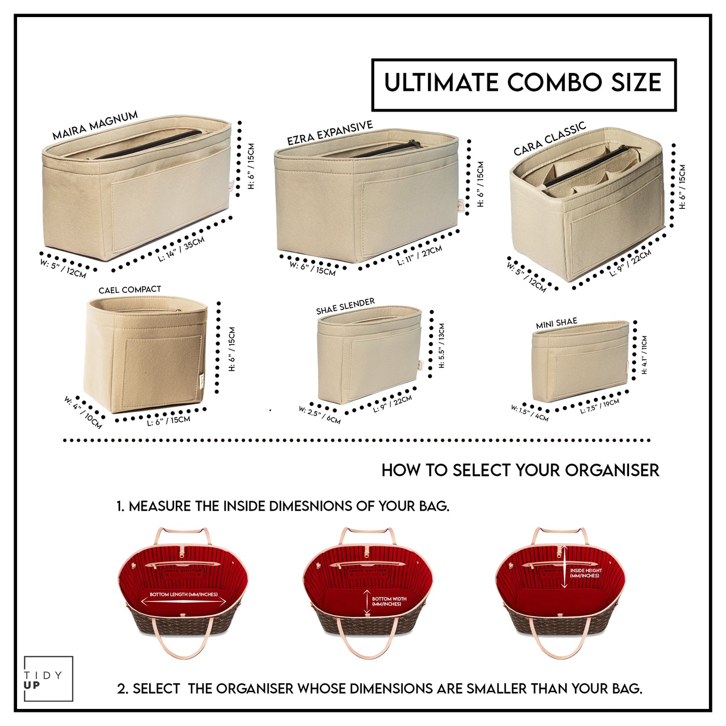 TidyUp Essential Organiser Combo - Pack of 6