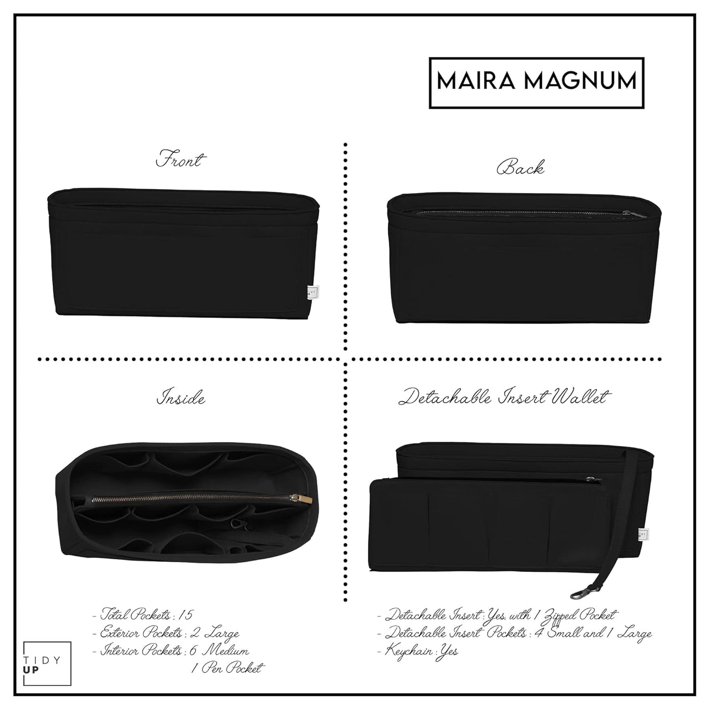 Magnum Bag Organiser - Large Handbag Organiser Insert
