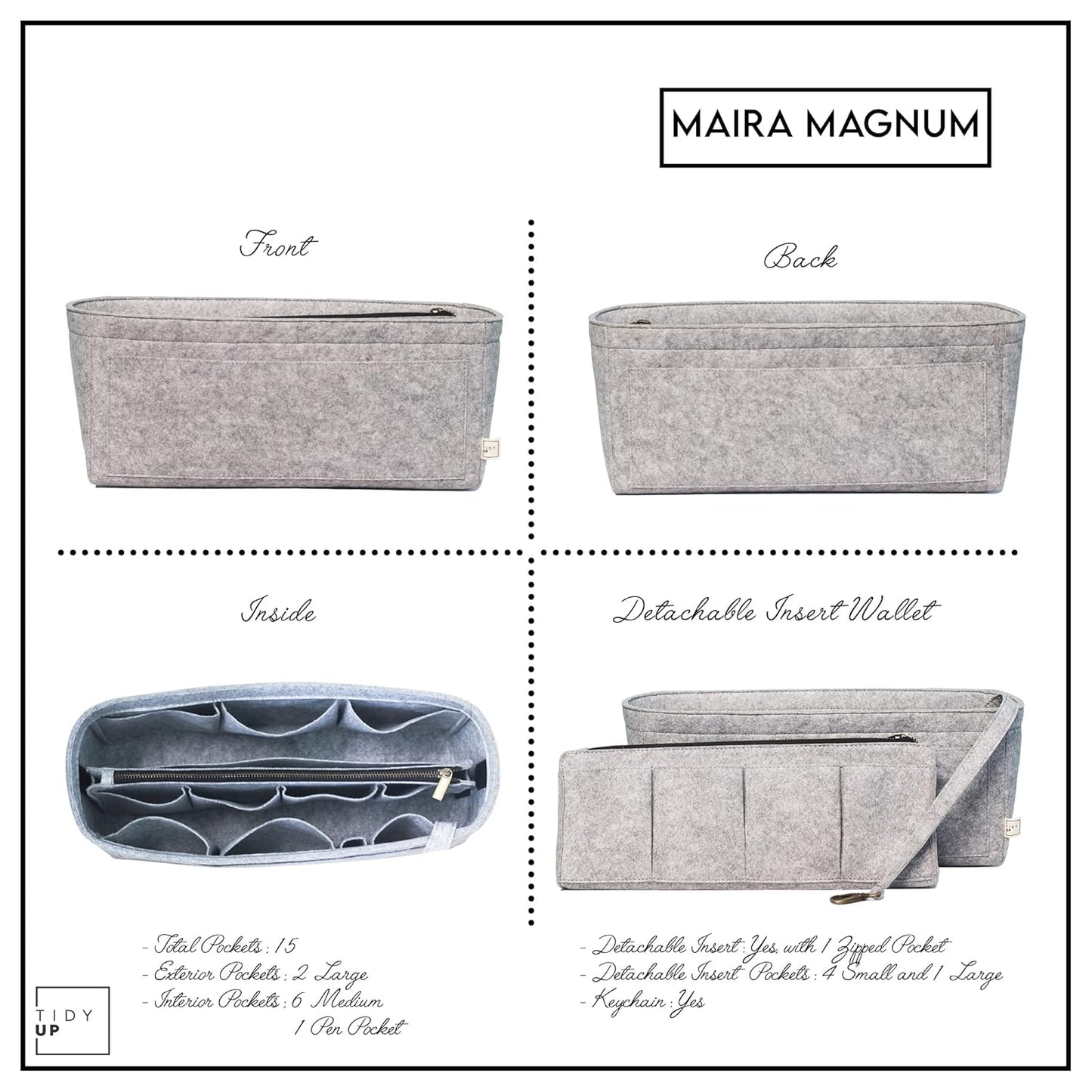 Magnum Bag Organiser - Large Handbag Organiser Insert