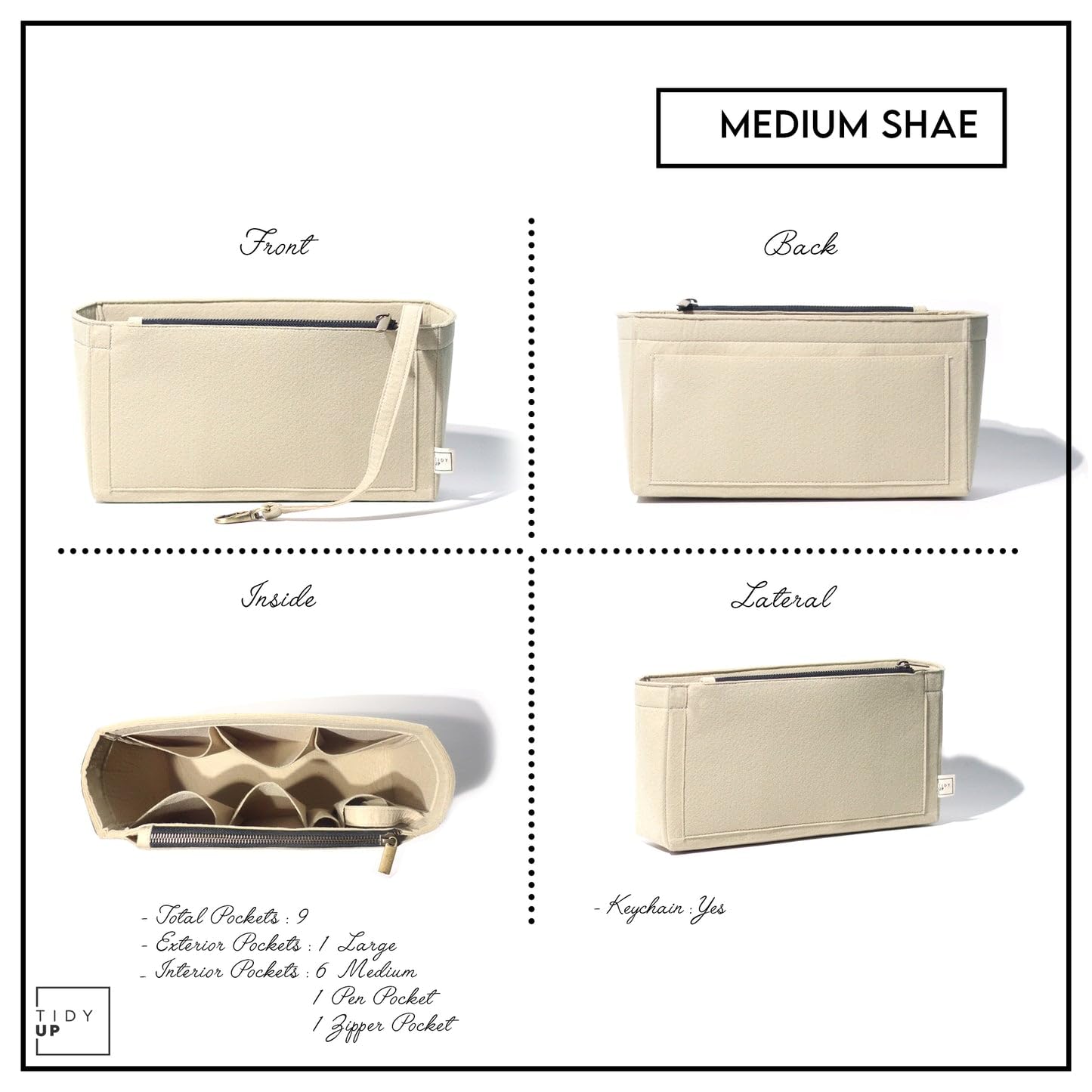 Medico Bag Organiser - Medium Tote Bag Organizer