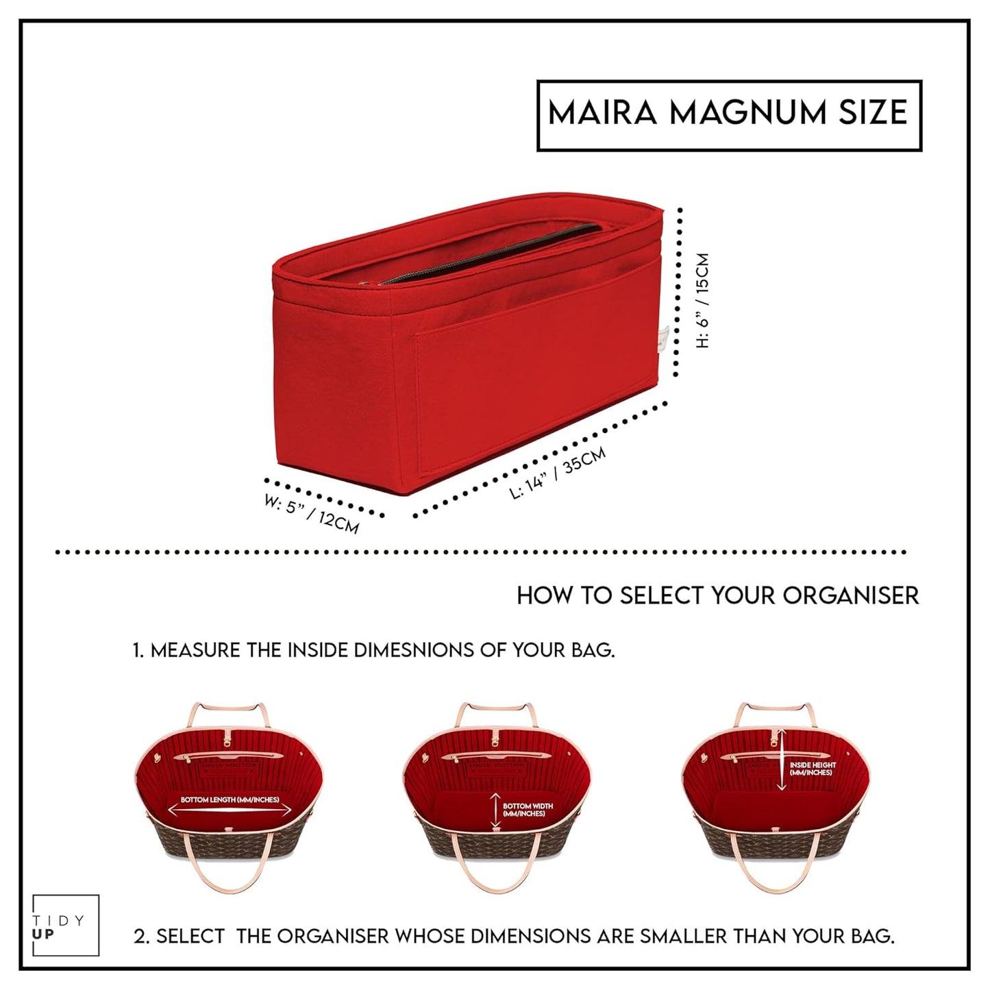 Magnum Bag Organiser - Large Handbag Organiser Insert