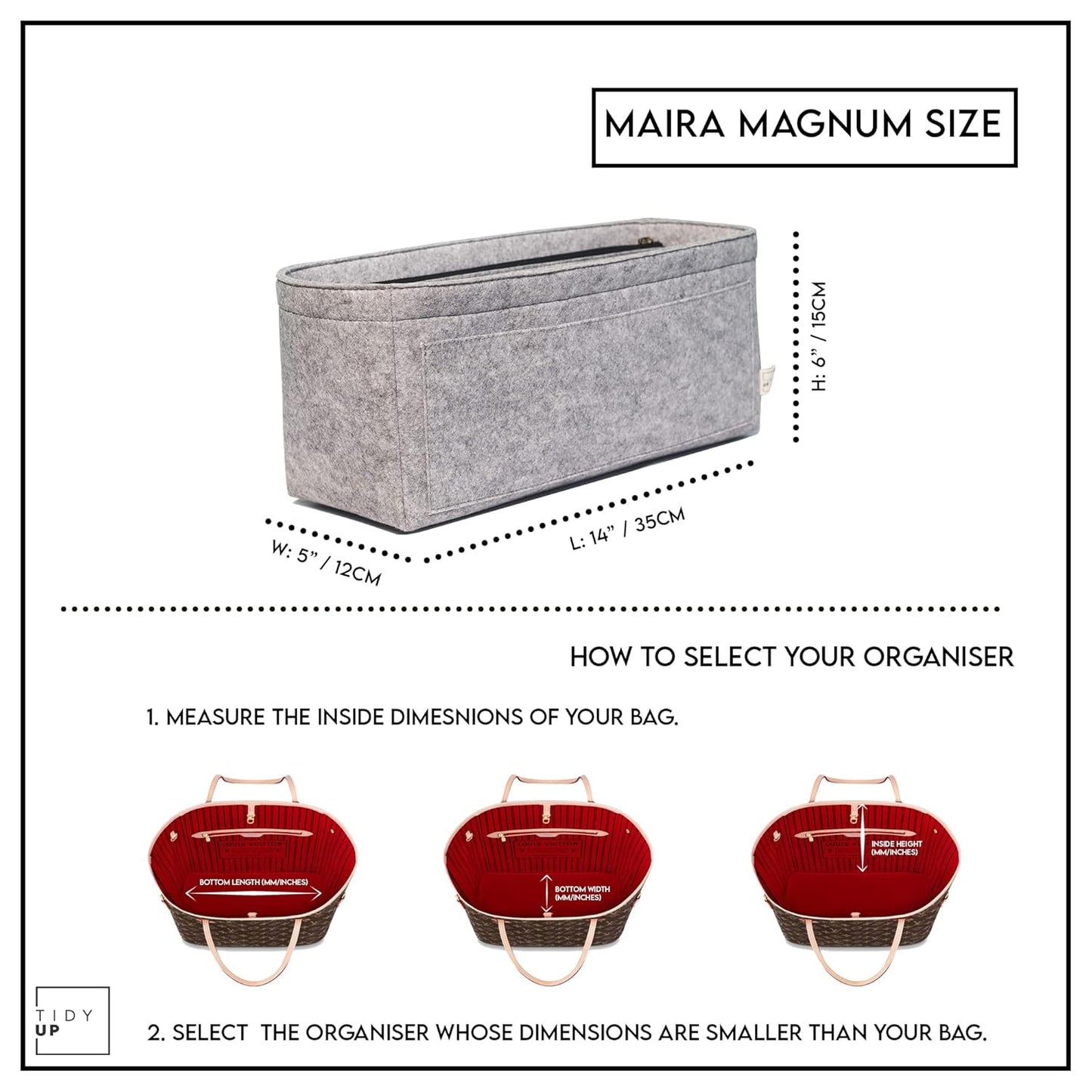 Magnum Bag Organiser - Large Handbag Organiser Insert