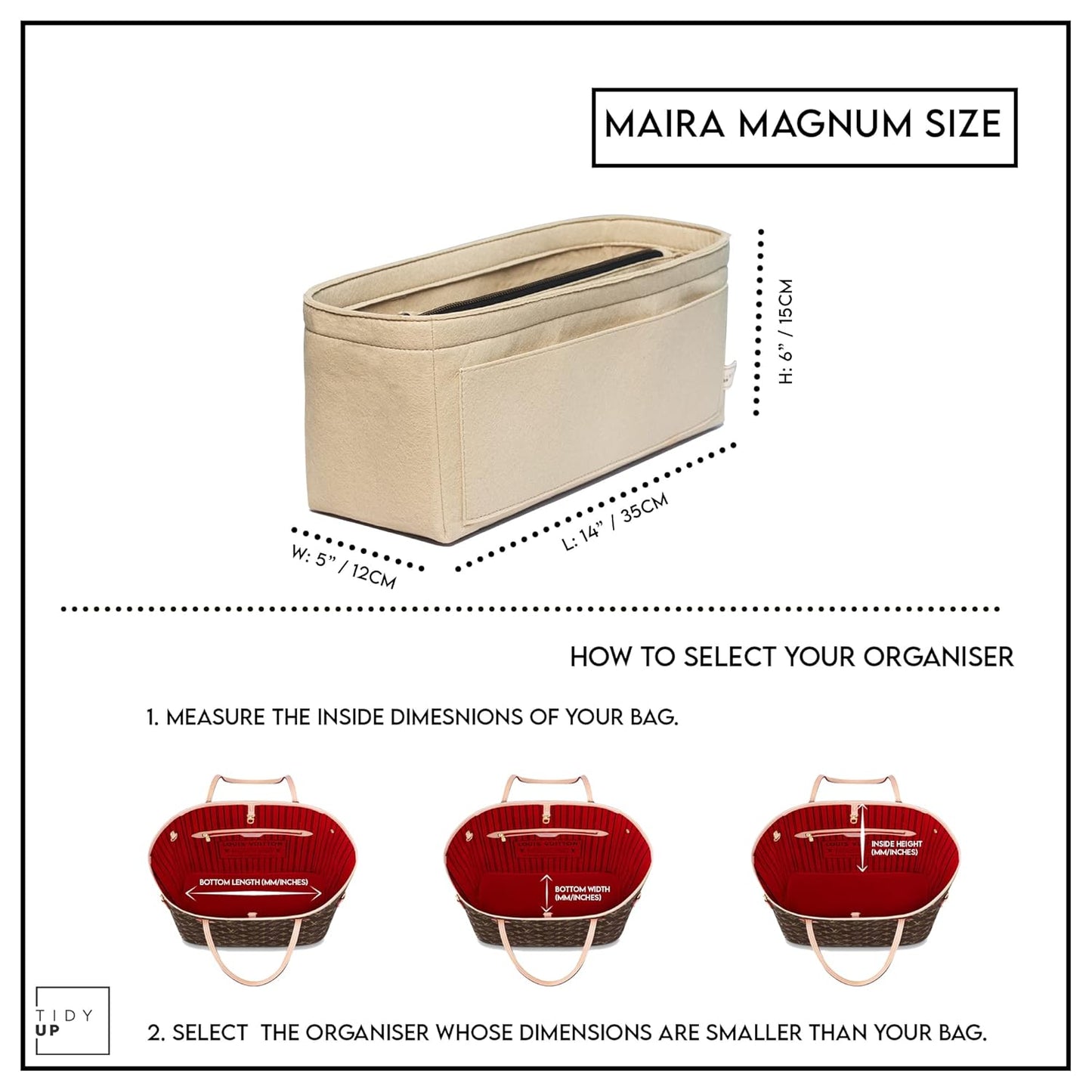 Magnum Bag Organiser - Large Handbag Organiser Insert