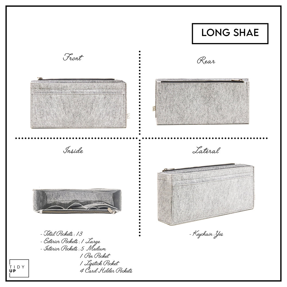 Long Bag Organiser - Slim Organiser for Structured Bags