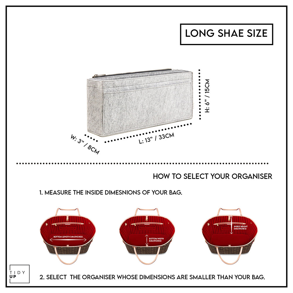 Long Bag Organiser - Slim Organiser for Structured Bags