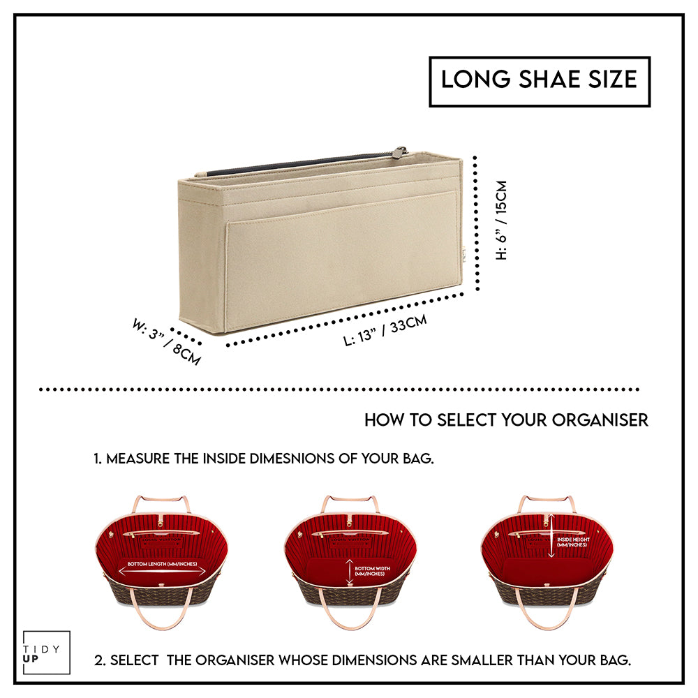 Long Bag Organiser - Slim Organiser for Structured Bags