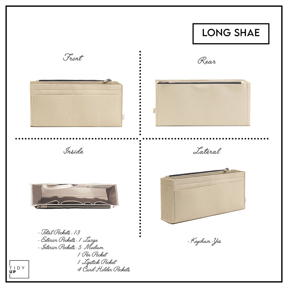 Long Bag Organiser - Slim Organiser for Structured Bags