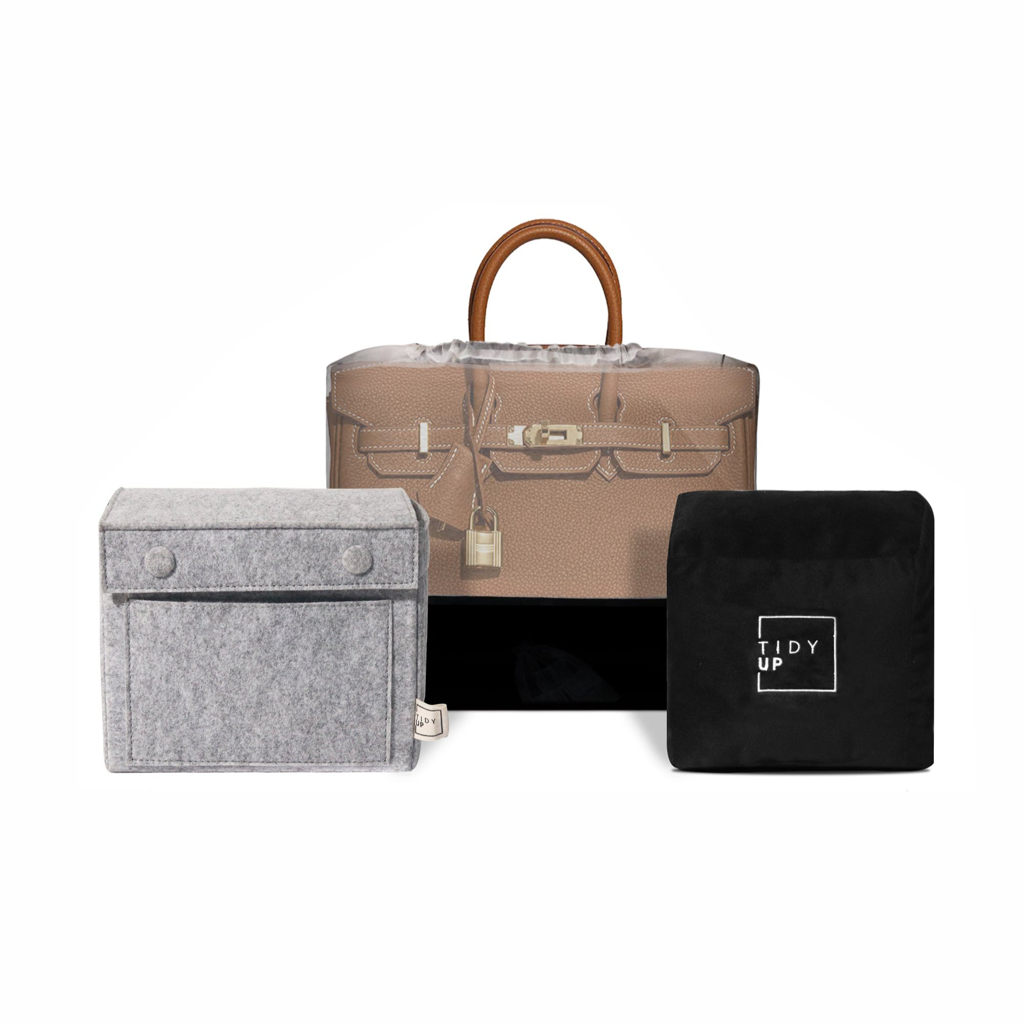 TidyUp Care Combo for Hermes Birkin 25 | Felt Bag Organizer