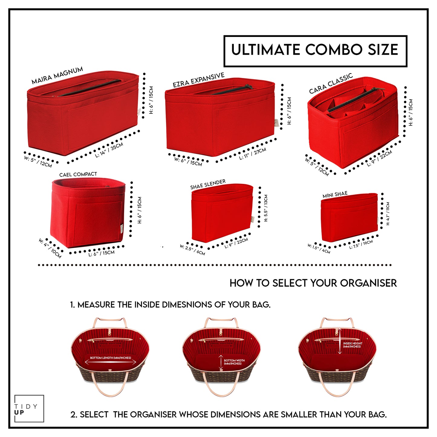 TidyUp Essential Organiser Combo - Pack of 6