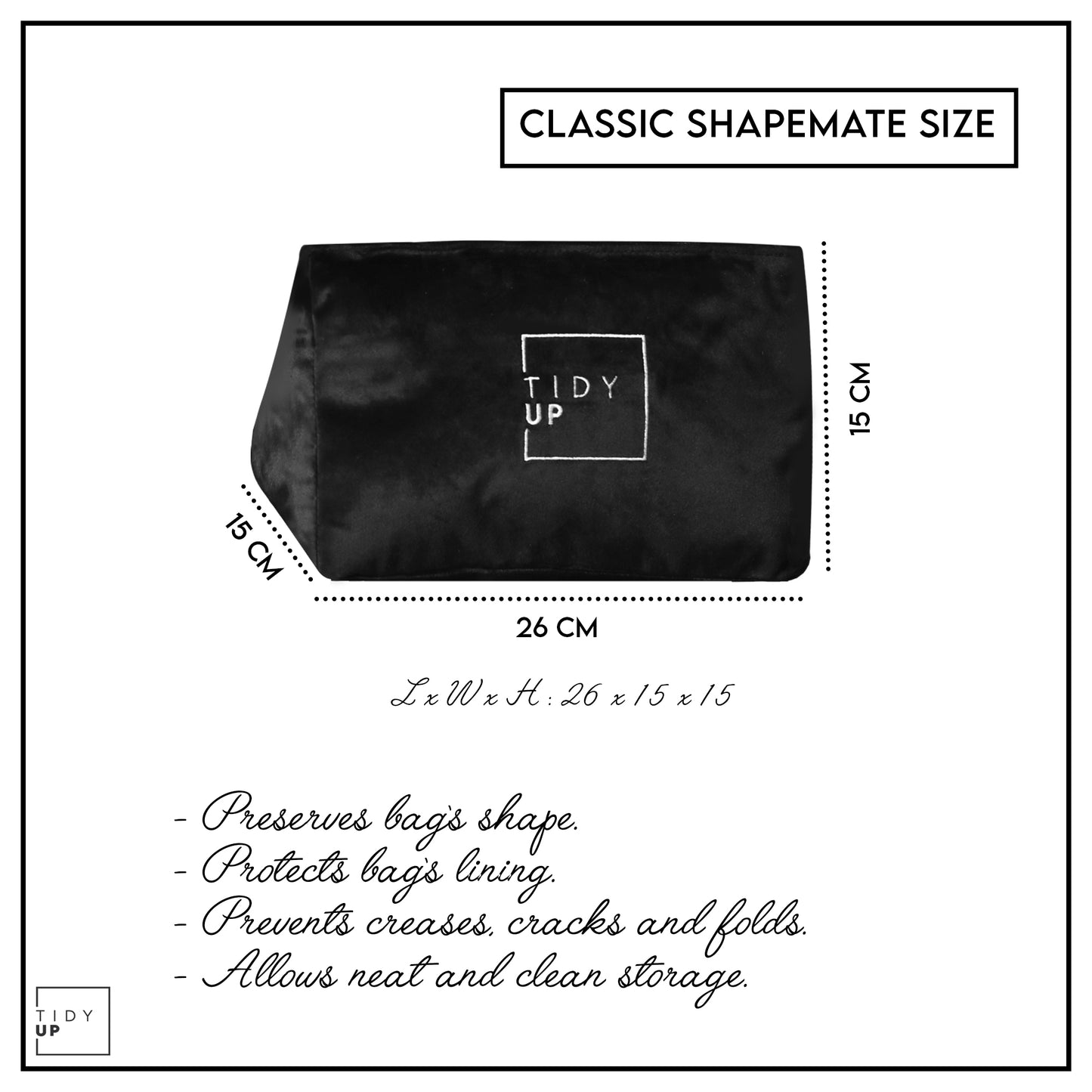 TidyUp Classic Shapemate Bag Shaper Features And Dimensions